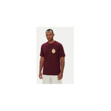 Tricou cu decolteu la baza gatului si imprimeu pe partea din spate