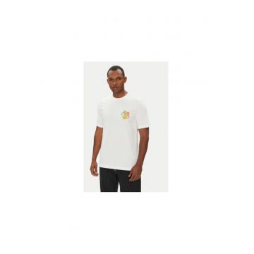 Tricou cu imprimeu pe partea din spate si decolteu la baza gatului