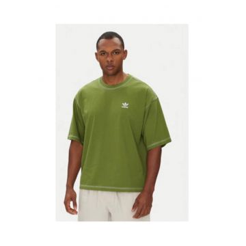 Tricou din bumbac cu croiala supradimensionata si decolteu la baza gatului
