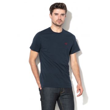 Tricou din bumbac cu decolteu la baza gatului