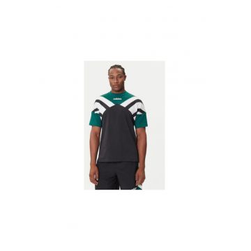 Tricou din bumbac cu model colorblock
