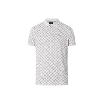 Tricou polo din material pique Paigam - Alb