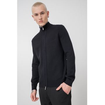 Cardigan uni cu fermoar