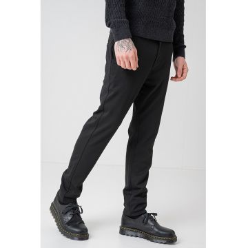 Pantaloni eleganti cu croiala slim-fit si buzunare oblice