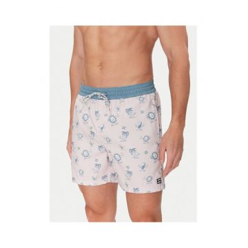 Pantaloni scurti de baie barbati  EBYJV00144 - Poliester reciclat - Roz - Roz