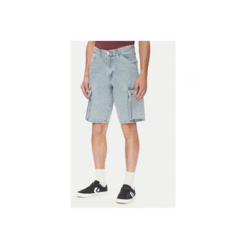 Pantaloni scurti din denim barbati  001GU-0004 - Bumbac - Albastru