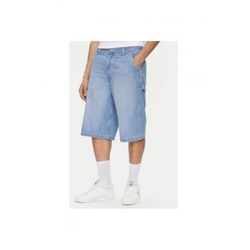 Pantaloni scurti din denim barbati  112364163 - Bumbac - Albastru