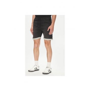 Pantaloni scurti din denim barbati  12269594 - Bumbac/Poliester - Negru