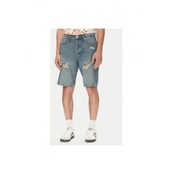 Pantaloni scurti din denim barbati  12274957 - Bumbac - Albastru