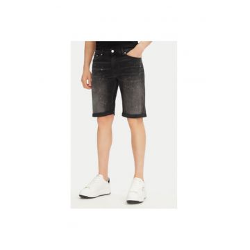 Pantaloni scurti din denim barbati  265820 552832 - Bumbac/Elastan - Negru