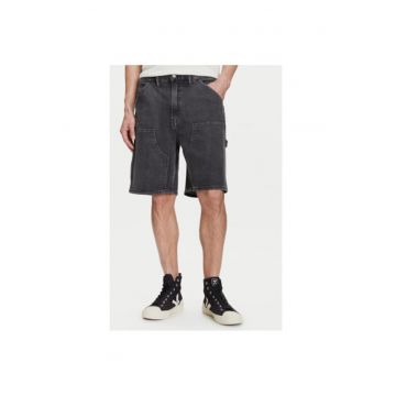 Pantaloni scurti din denim barbati  767488-00 - Bumbac/Elastan - Negru