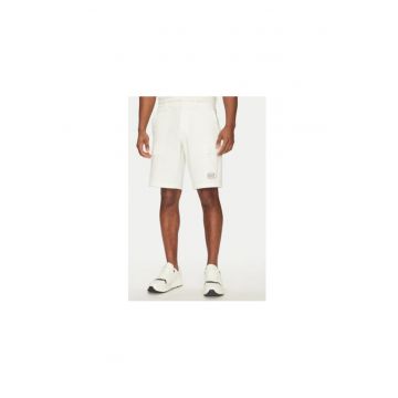 Pantaloni scurti sport barbati Ea7 Emporio Armani - 7M000196 AF13554 - Poliester/Elastan - Alb