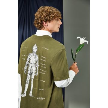 Medicine tricou din bumbac culoarea verde, cu imprimeu