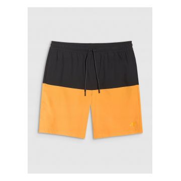 Pantaloni scurti de plaja barbati  portocalii/negru - sportivi - cu uscare rapida