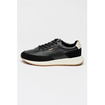 Pantofi sport de piele cu garnituri de piele intoarsa Vinston