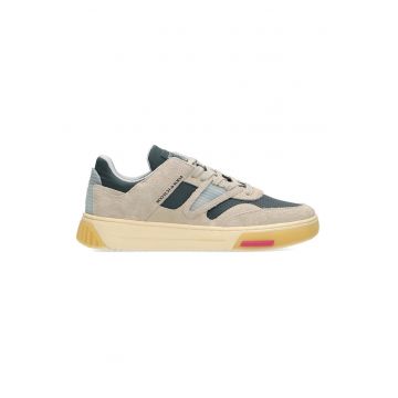 Pantofi sport de piele intoarsa cu insertii de plasa