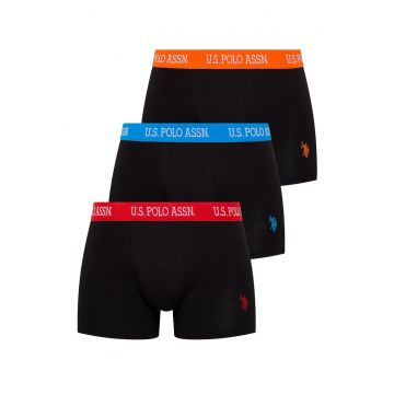 Set de boxeri din amestec de bumbac - cu banda logo in talie - 3 perechi Set de boxeri din amestec de bumbac - cu banda logo in talie - 3 perechi