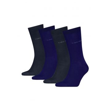 Set de sosete lungi din amestec de bumbac cu logo - 4 perechi