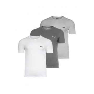 Set de tricouri din bumbac cu logo discret pe piept - 3 piese Set de tricouri din bumbac cu logo discret pe piept - 3 piese