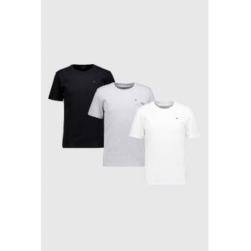 Set de tricouri din bumbac cu model uni - 3 piese