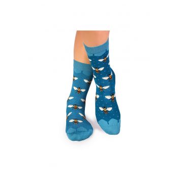 Sosete bambus FINE BAMBOO Bees - Turquoise