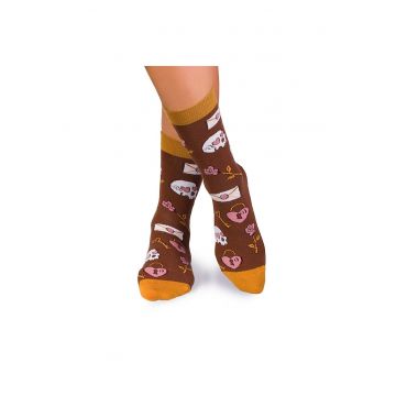 Sosete bumbac Colour Cotton Socks ST VALENTINE'S DAY Brown