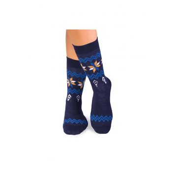 Sosete calduroase din lana merino Snow - 43-46 EU - Albastru inchis