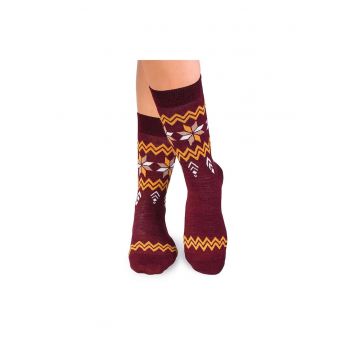 Sosete calduroase din lana merino Snow - 43-46 EU - Bordo