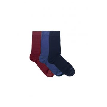 Sosete confortabile bambus Bordeaux & Blue Comfort Feet Box 3 buc.