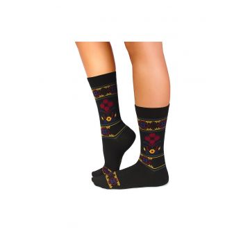 Sosete lana merino Ethno Fine Black -