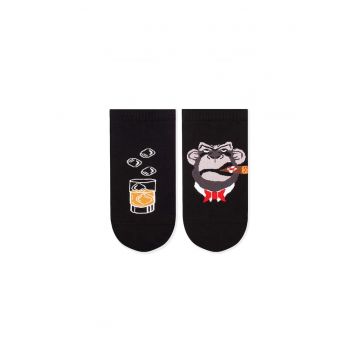 Sosete scurte bumbac Arty Socks Don Maimuta - Negru - Negru