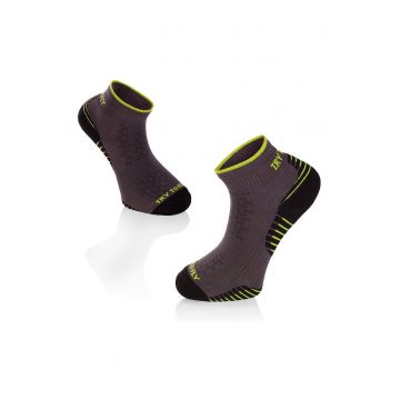 Sosete scurte pentru alergat din bumbac organic Running Ankle Socks Black Antracite