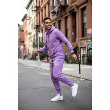 Trening barbati slim fit mov  Pantaloni + Hanorac  13370 123-3 Trening barbati slim fit mov  Pantaloni + Hanorac  13370 123-3