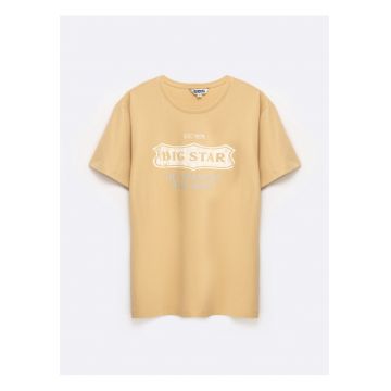 Tricou cu print si maneci cazute