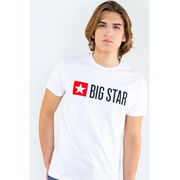 Tricou regular fit cu logo supradimensionat
