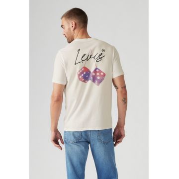 Youth Tricou cu decolteu la baza gatului si imprimeu logo