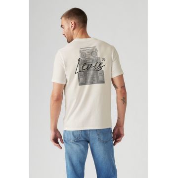 Youth Tricou cu decolteu la baza gatului si imprimeu logo