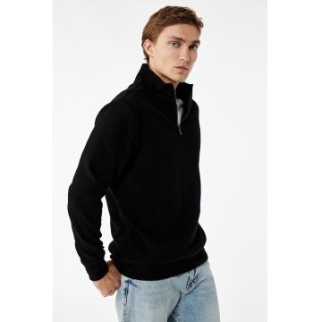 Bluza de trening cu fenta cu fermoar