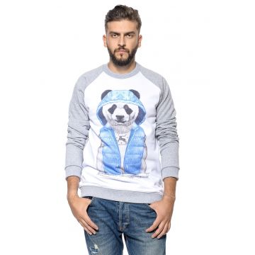 Bluza de trening de bumbac cu decolteu la baza gatului
