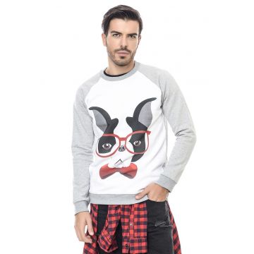 Bluza de trening de bumbac cu decolteu la baza gatului