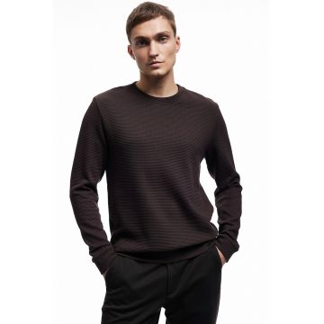 Bluza de trening texturata cu decolteu la baza gatului