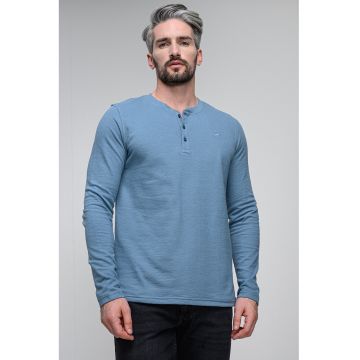 Bluza regular fit cu decolteu henley Atchison
