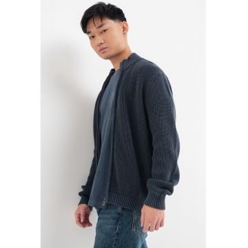 Cardigan tricotat cu fermoar