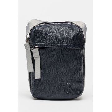 Geanta crossbody din piele ecologica cu bareta textila