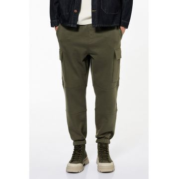Pantaloni cargo din amestec de bumbac cu snur Pantaloni cargo din amestec de bumbac cu snur