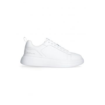 Pantofi sport wedge de piele si piele ecologica