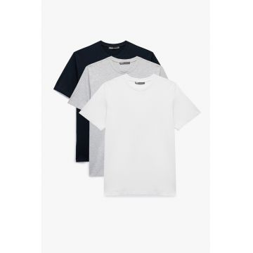 Set de tricouri regular fit uni - 3 piese