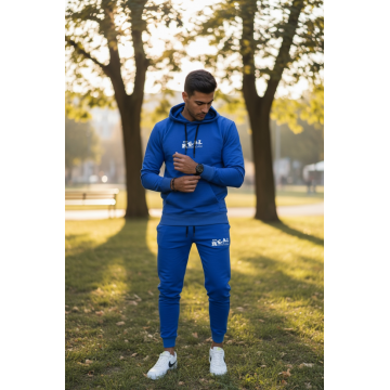 Trening barbati slim fit albastru  Pantaloni + Hanorac  13360