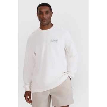Tricou Barbati  Oversize Sportstyle Alb Ecru Maneca Lunga Coolmax 60% Bumbac - XS-XL - Broderie 