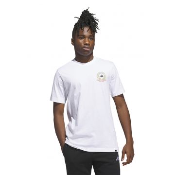 Tricou cu decolteu la baza gatului si imprimeu